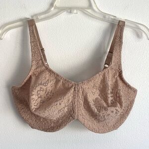 Wacoal 65547 34DDD Nude Halo Lace Full Figure Underwire Bra Toast Beige
